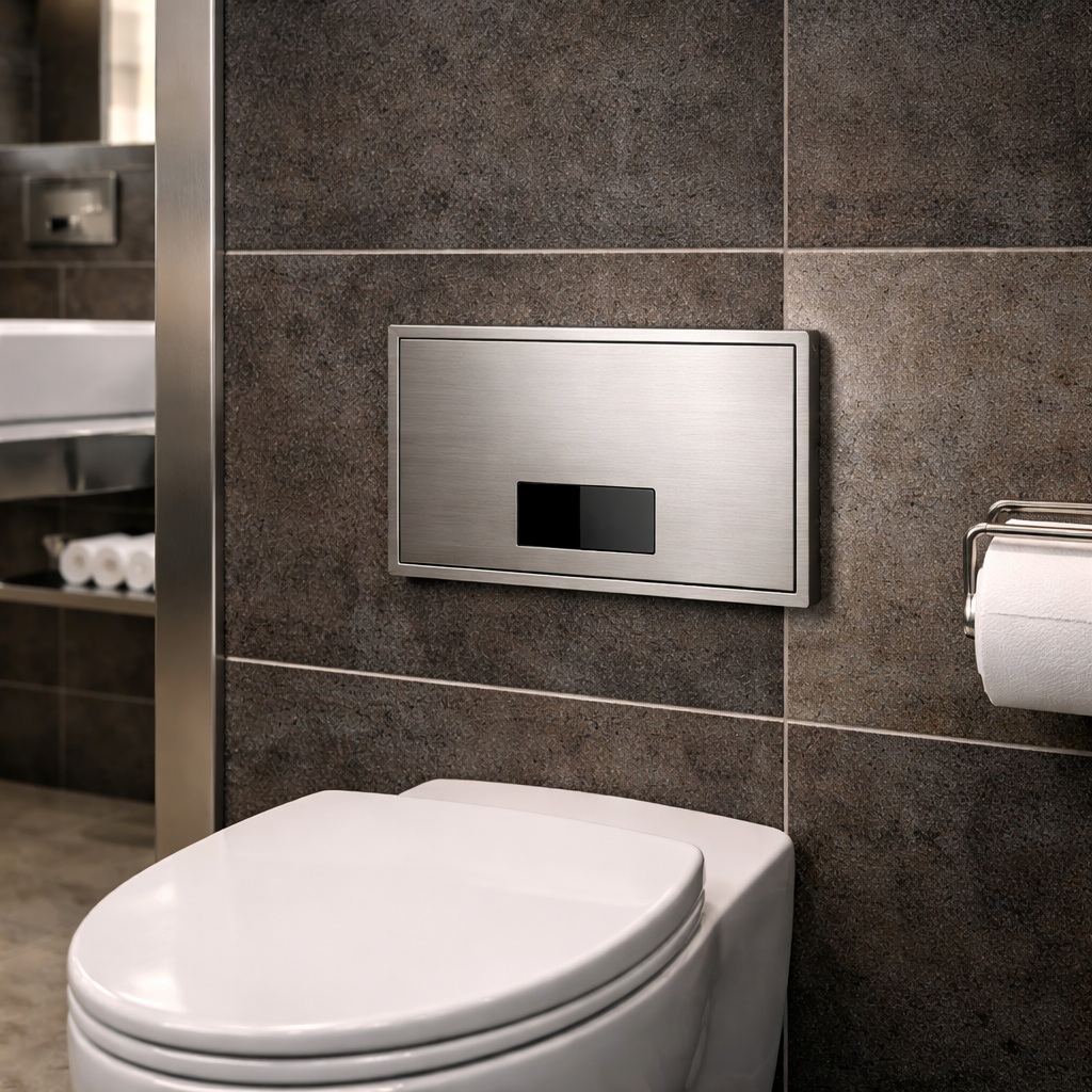FS8098SLG smart sensor flush valve plate in satin frost finish for commercial toilet flushing